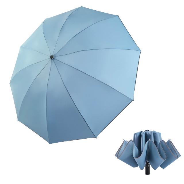 【雨傘王】BigPurple 10骨 反向傘 自動傘 超抗風 開車必備 折疊傘 快乾 1-2人撐(超值款無維修)
