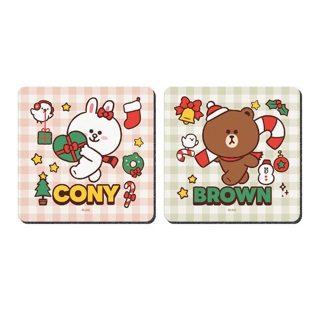 【收納王妃】LINE 聖誕節系列 軟式珪藻土杯墊 10*10cm 杯墊 硅藻土(2入/組)