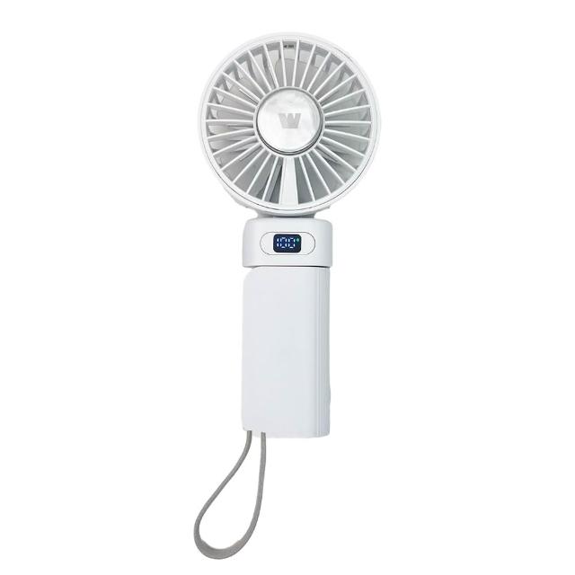 【Wephone】5000mAh 隱藏直插式/數顯20W快充行動電源+USB半導體冰風扇(雙向自帶線/可充手錶)