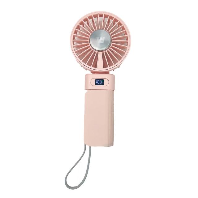 【Wephone】5000mAh 隱藏直插式/數顯20W快充行動電源+USB半導體冰風扇(雙向自帶線/可充手錶)