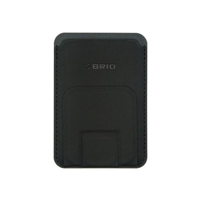 【BRIO】職人系列-磁吸手機卡夾支架-沉穩黑(磁吸  輕薄隱形  卡片收納  多重使用模式)