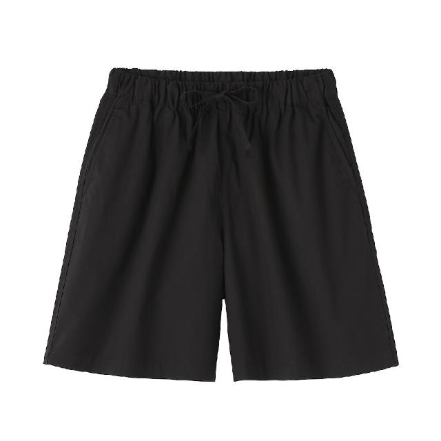 【MUJI 無印良品】女水洗平織布短褲(黑色 米色 卡其 粉紅 暗藍)