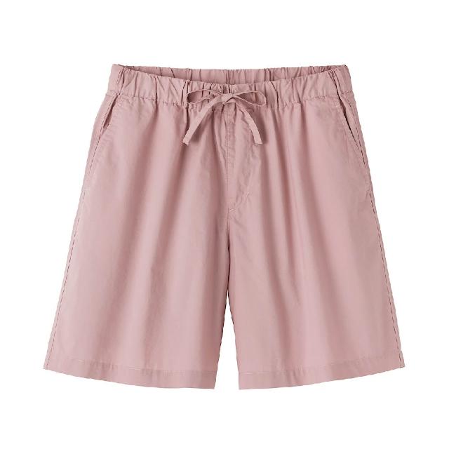 【MUJI 無印良品】女水洗平織布短褲(黑色 米色 卡其 粉紅 暗藍)
