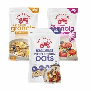 【Red Tractor】黃金高蛋白烘烤燕麥脆x奇亞籽與亞麻籽Omega3(麥片、燕麥片、穀物脆片)