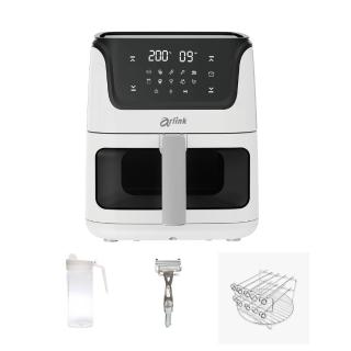 【Arlink】黑白大廚 液晶觸控 6L 透視氣炸鍋 AF-808+配件大禮包(炸鍋/氣炸鍋配件/氣炸鍋/玻璃氣炸鍋)