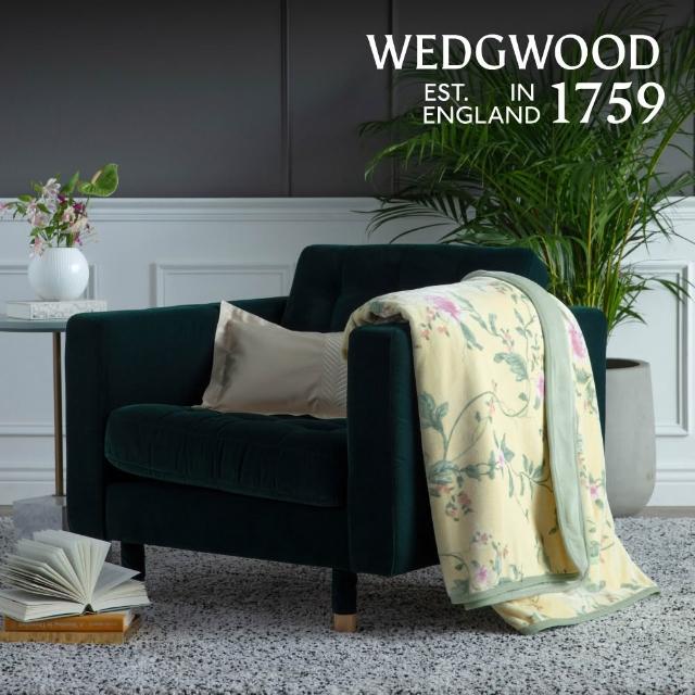 【WEDGWOOD】超細纖維印花 雙層旅行毯90x150cm(單人毛毯｜附毛質收納袋)