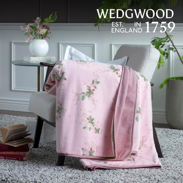 【WEDGWOOD】超細纖維印花 雙層旅行毯90x150cm(單人毛毯｜附毛質收納袋)