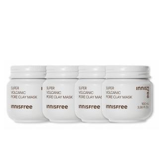 【INNISFREE】官方直營 超級火山泥毛孔潔淨面膜100ml(4入組 / 粉刺吸塵器)