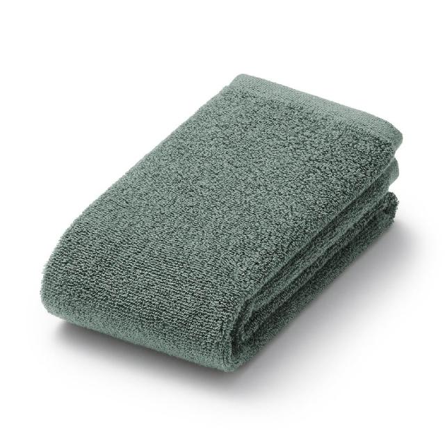 【MUJI 無印良品】棉圈絨雙線織面用巾/可吊掛 成品尺寸:W34×L85 cm(柔白/灰色/綠色/粉米色/墨黑色)