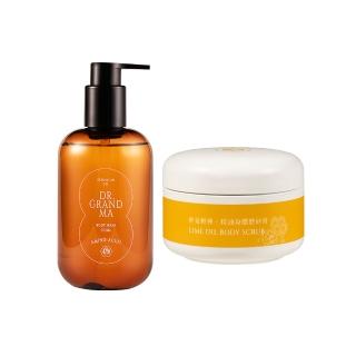 【阿嬤的配方】官方直營 身體清潔組｜沐浴露+磨砂膏(胺基酸/酒粕糖蜜/積雪草/去角質/泉發蜂蜜/萊姆精油)