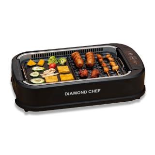 【DIAMOND CHEF】智能觸控二合一無煙電烤盤(居家烤肉/鐵板燒/燒烤盤/烤爐)