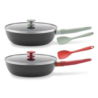 【ZWILLING 德國雙人】NOW PLUS Ⅱ 黑曜鍋2.0不沾鍋深煎鍋28cm-2色任選/附矽膠鏟(德國雙人牌集團官方直營)