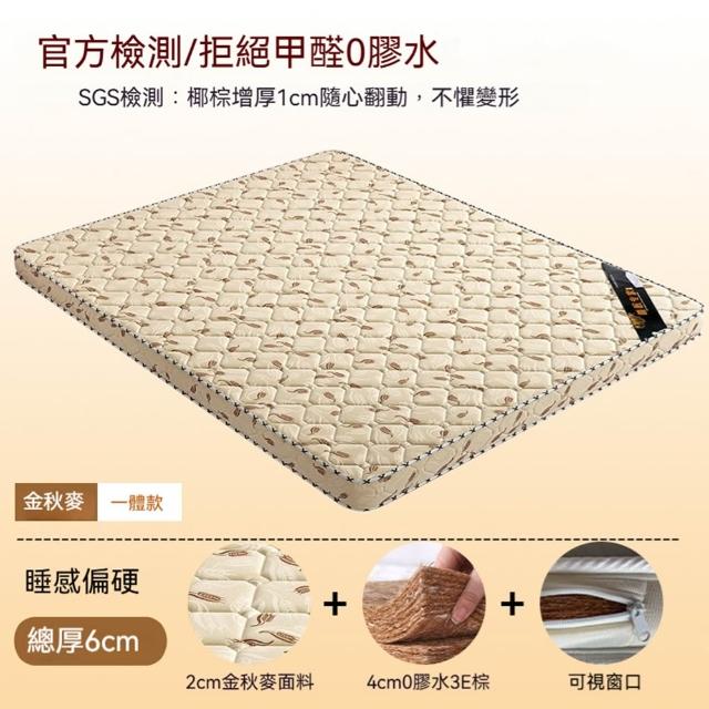 【星治】（100*190）床墊 椰棕床墊 護腰型硬床墊 可折疊床墊 預計10工作天送達(4cm枕芯 一體式不可折疊)
