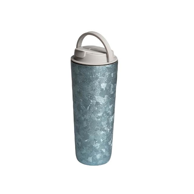 【Titanium 鈦造】純鈦跳跳杯 晶鈦系列-水嵐青 800ml (鈦保溫杯 保溫瓶 台灣鈦杯 鈦金屬 長效保溫 環保杯)