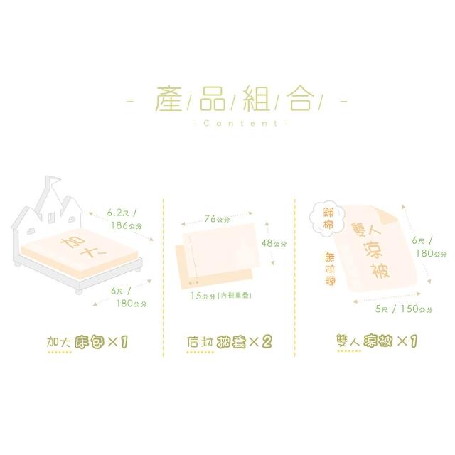 【享夢城堡】MIT天絲卡通四件式床包涼被組－雙人加大-貓福珊迪mofusand 香氛漫舞-米橘