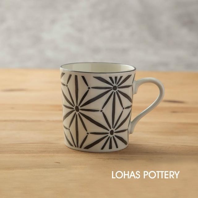 【LohasPottery 陸寶】日本製 美濃燒 komon × 薄輕 馬克杯雙入組｜黑白 × 藍白(超值雙杯組圖案任選)