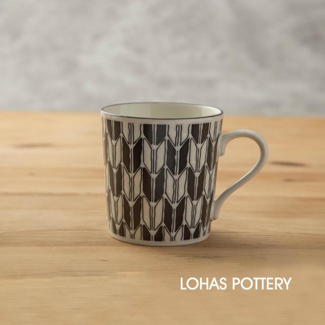 【LohasPottery 陸寶】日本製 美濃燒 komon × 薄輕 馬克杯雙入組｜黑白 × 藍白(超值雙杯組圖案任選)