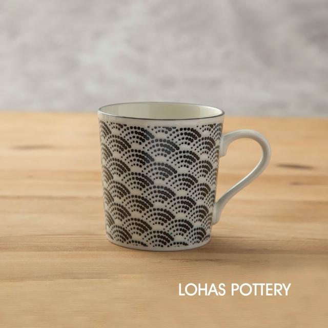【LohasPottery 陸寶】日本製 美濃燒 komon × 薄輕 馬克杯雙入組｜黑白 × 藍白(超值雙杯組圖案任選)