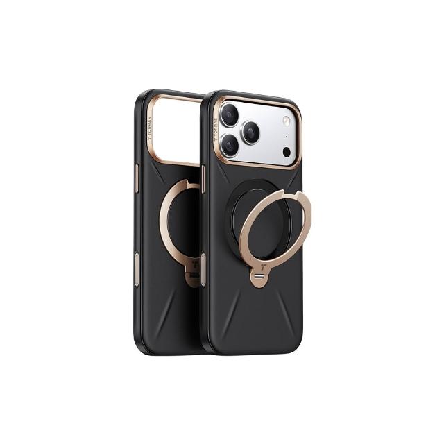 【TORRAS 圖拉斯】Ostand Spin VegSkin iPhone17系列磁吸四象限旋轉支架防摔純素皮革手機殼