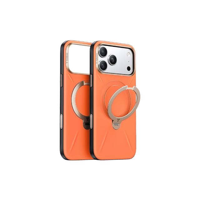 【TORRAS 圖拉斯】Ostand Spin VegSkin iPhone17系列磁吸四象限旋轉支架防摔純素皮革手機殼