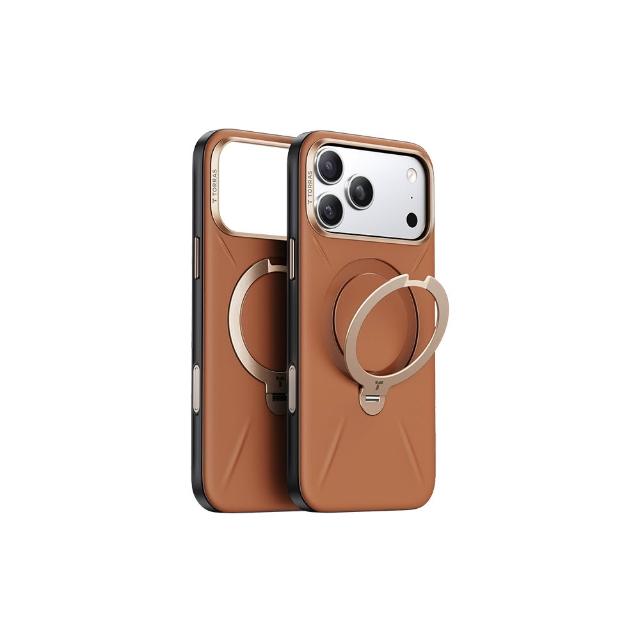 【TORRAS 圖拉斯】Ostand Spin VegSkin iPhone17系列磁吸四象限旋轉支架防摔純素皮革手機殼