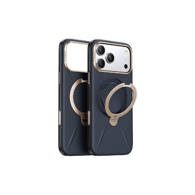 【TORRAS 圖拉斯】Ostand Spin VegSkin iPhone17系列磁吸四象限旋轉支架防摔純素皮革手機殼