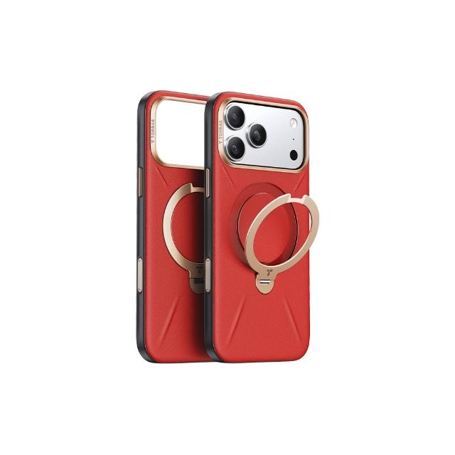 【TORRAS 圖拉斯】Ostand Spin VegSkin iPhone17系列磁吸四象限旋轉支架防摔純素皮革手機殼