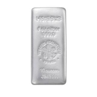 (行闊國際)10oz 10盎司 德國 賀利氏 heraeus 311公克 白銀條塊 (LBMA國際認證)