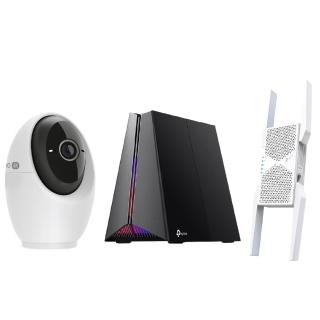 【TP-Link】4K攝影機組★WiFi 7 三頻5G路由器/分享器+Wi-Fi 7 三頻延伸器+ Tapo C260監視器IP CAM