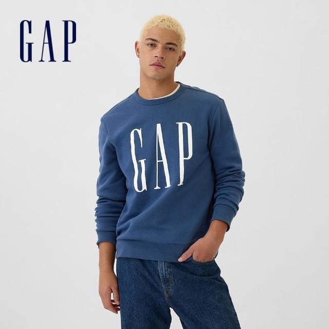 【GAP】男女裝 印花圓領大學帽T/圓領長袖T恤/長袖針織衫-多款任選(542214&792656&791281&645634)