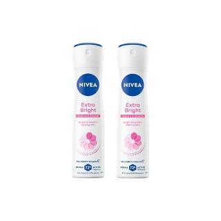 【NIVEA 妮維雅】止汗爽身噴霧 亮白系列150mlx2入(長效止汗/止汗劑)