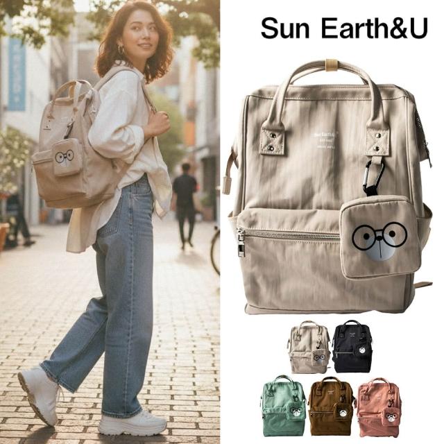 【Sun Earth&U】日本17口袋收納Macoroon行李後背包/旅行包/媽媽包(日本原廠授權商)