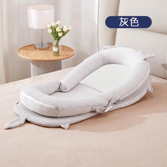 【Kori Deer 可莉鹿】透氣便攜式可折疊嬰兒多功能床中床兼防吐奶斜坡墊(可調角度寶寶防溢奶墊)