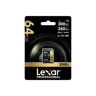 【Lexar 雷克沙】全新專業版 64GB SDXC 2000x UHS-II 8K 記憶卡 Gold系列(300 MB/s 終身有限保固)