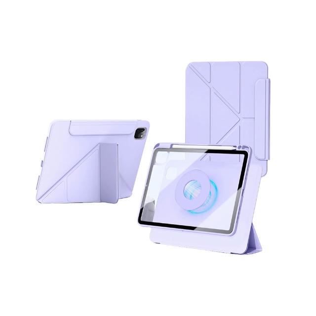 【OMG】iPad 第11代 11吋 A16 2025版 平板殼 雙面夾磁吸Y折支架平板皮套 全方位保護/充電筆槽/智能休眠喚醒