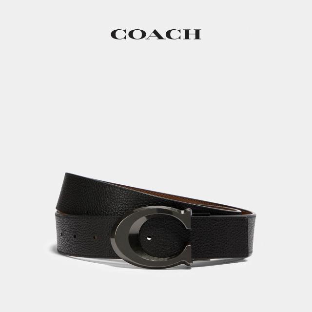 【COACH】蔻馳官方直營 飾片針扣可裁剪雙面腰帶 皮帶38MM-多款任選(CQ009/CQ012/CQ023/CU209/CY943/CY982)