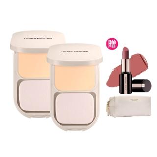 【LAURA MERCIER 蘿拉蜜思】極致煥顏清透完美粉餅 2入囤貨組(保濕撫紋/抗氧化/不脫妝/控油)