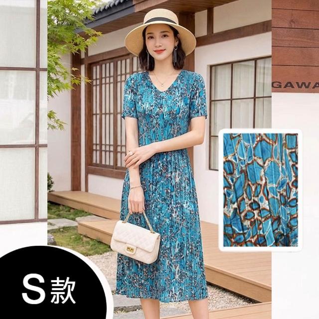 【K.W.】MOMO限定韓國三宅風秋新品首發輕褶衣洋裝(壓褶 中大尺碼 小禮服 小香風)
