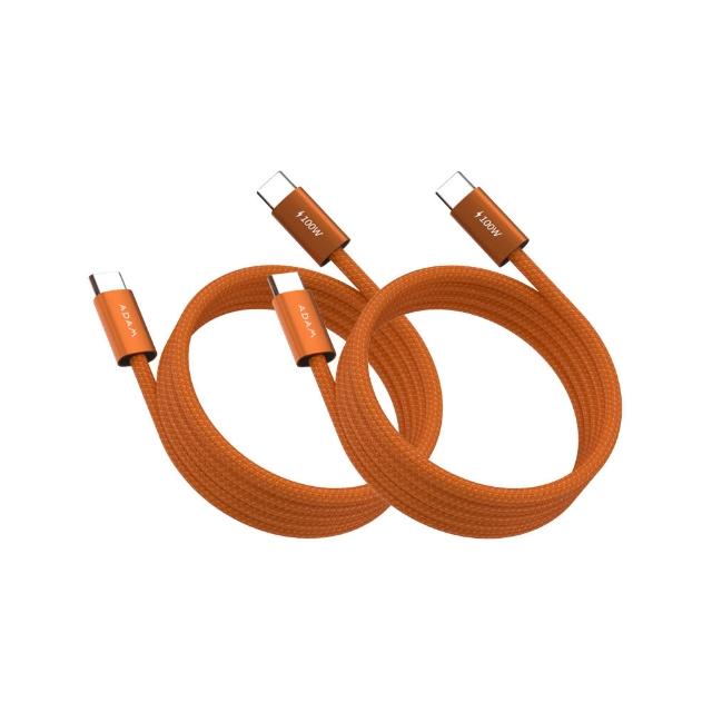 【ADAM 亞果元素】一組二條線入 iLinio C100 USB-C 100W 磁吸充電線(一年保固)