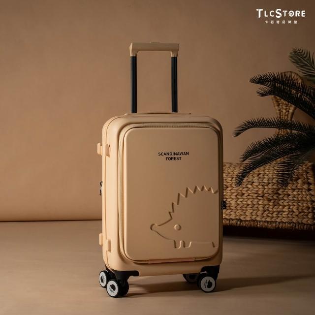【TLCSTORE】SCANDINAVIAN FOREST北歐小刺蝟 20吋前開可擴充上掀行李箱/登機箱(2年保固 海關鎖)