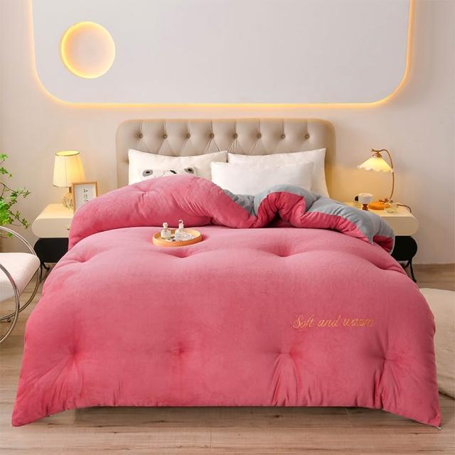 【Sleep Club】買一送一 牛奶絨or塔芙絨×羊羔絨雙面暖暖被(2.4KG/抗靜電/冬被150x200cm)