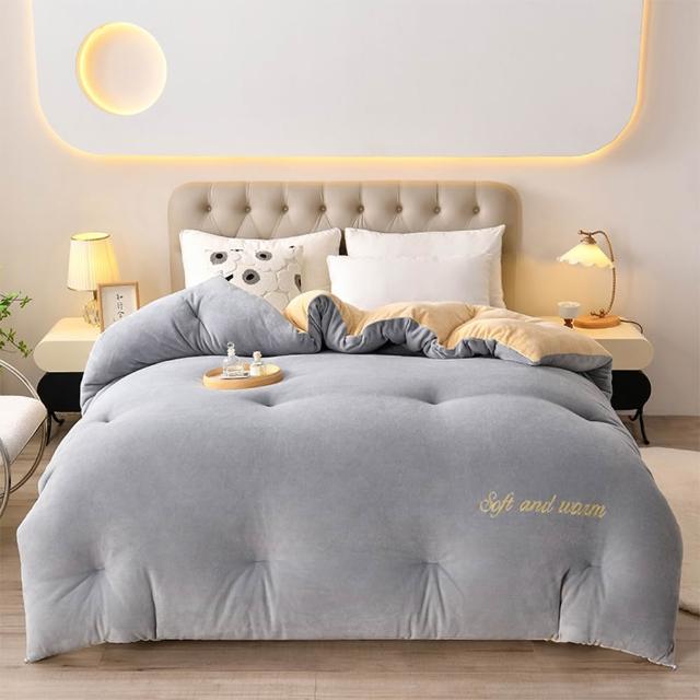 【Sleep Club】買一送一 牛奶絨or塔芙絨×羊羔絨雙面暖暖被(2.4KG/抗靜電/冬被150x200cm)