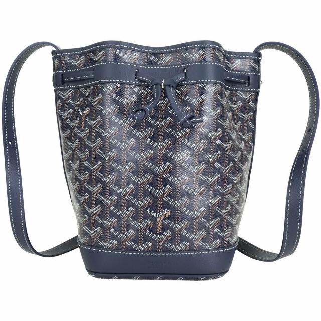 【GOYARD 高雅德】Petit Flot 塗層帆布抽繩斜背水桶包-3色可選(水桶包 斜背包)
