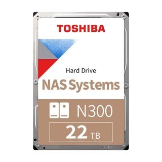 【TOSHIBA 東芝】N300系列 3.5吋 22TB 7200轉 512MB NAS內接硬碟(HDWG62CAZSTA)