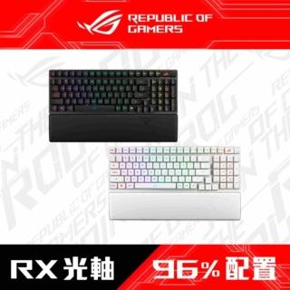 【ASUS 華碩】ROG Scope II 96 RX Wireless 無線三模電競鍵盤 黑色(ROG RX 青軸)