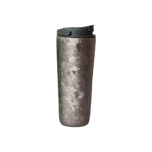 【Titanium 鈦造】純鈦跳跳杯 晶鈦系列-羽霧銀 800ml(鈦保溫杯 保溫瓶 台灣鈦杯 鈦金屬 環保杯)