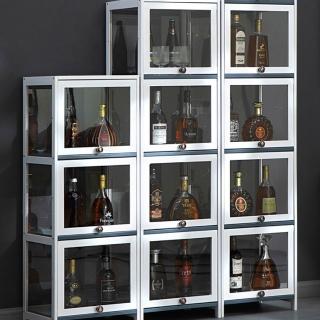 【巨匠】酒櫃 40*32*106CM展示櫃  葡萄酒紅酒收納櫃 客廳歐式置物櫃 廚房簡約餐邊櫃(3層酒櫃展示櫃)