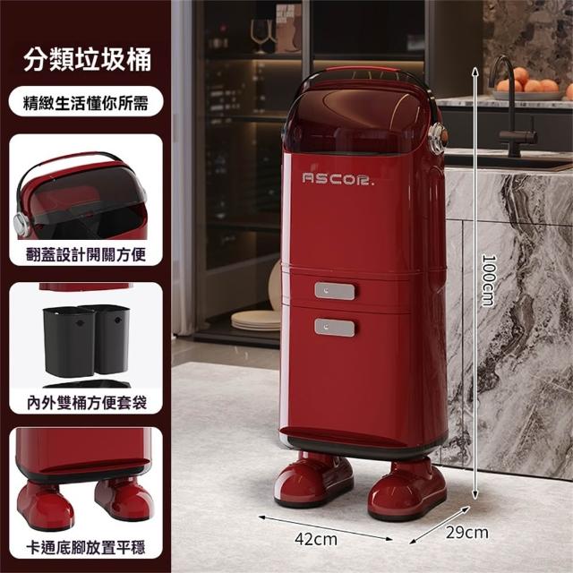 垃圾桶 客廳太空人垃圾桶 帶蓋廚房臥室衛生間垃圾桶(垃圾桶超大號)