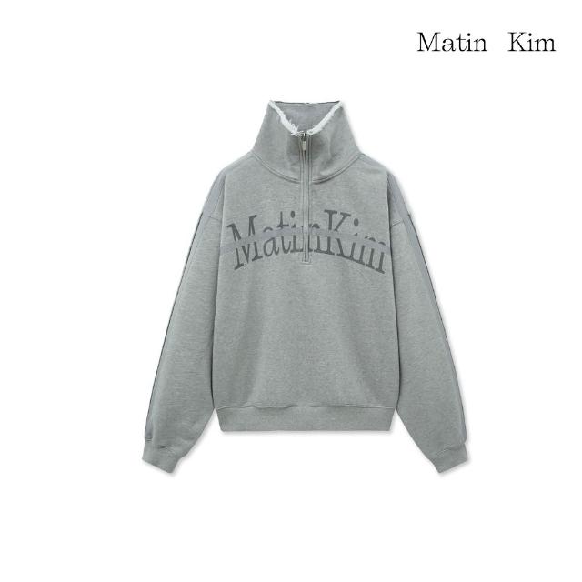 【MATIN KIM】官方旗艦 切線LOGO半拉鍊上衣女款(多款任選)
