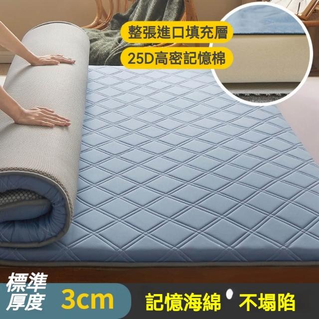 可折疊加厚床墊 200*220CM(加厚保暖床墊海綿墊子/單人學生宿舍家用/可榻榻米床褥子)